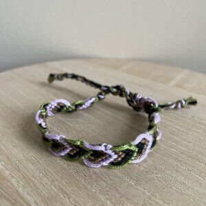 Handmade Hayden Woven Friendship Bracelet Adjustable Purple Women Cotton Boho